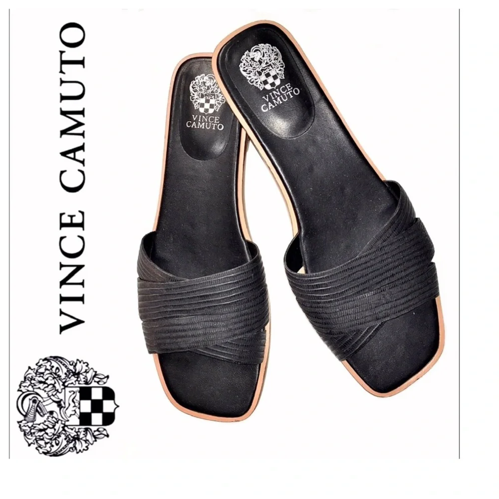 Vince Camuto Elegant Black Slide Sandals
